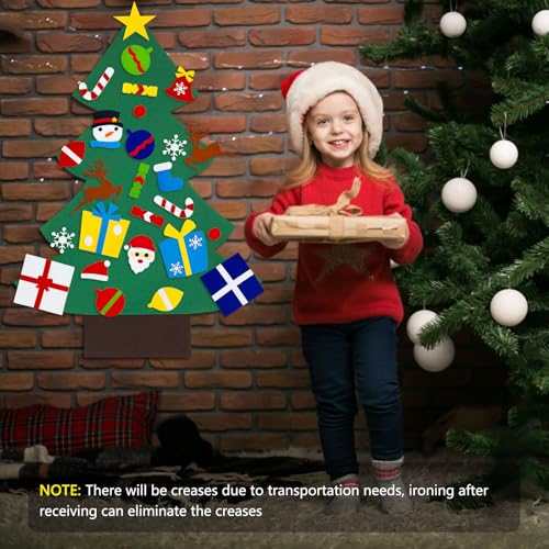 3.2 Feet Felt Christmas Tree with 32PCS Ornaments X233123