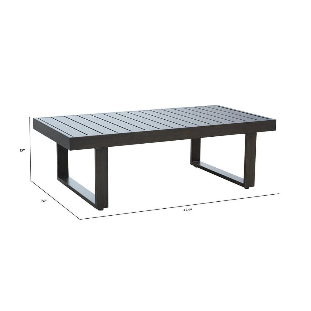 Brown Aluminum Patio Cocktail Table S8430