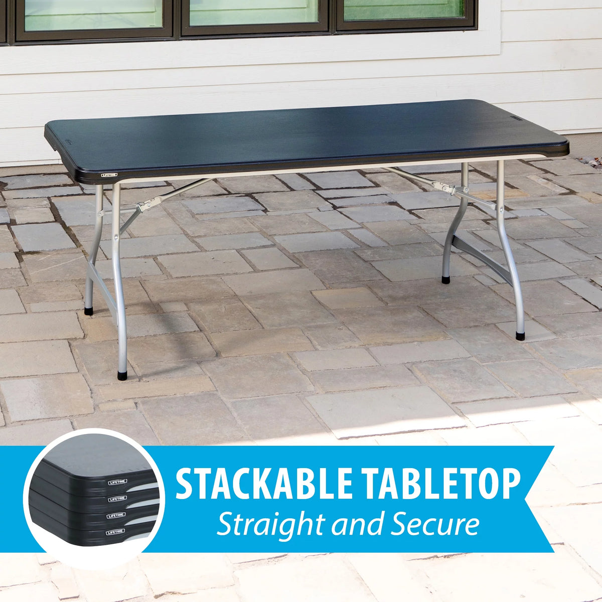 Black 6 Foot Folding Tables 4 Pack C316749