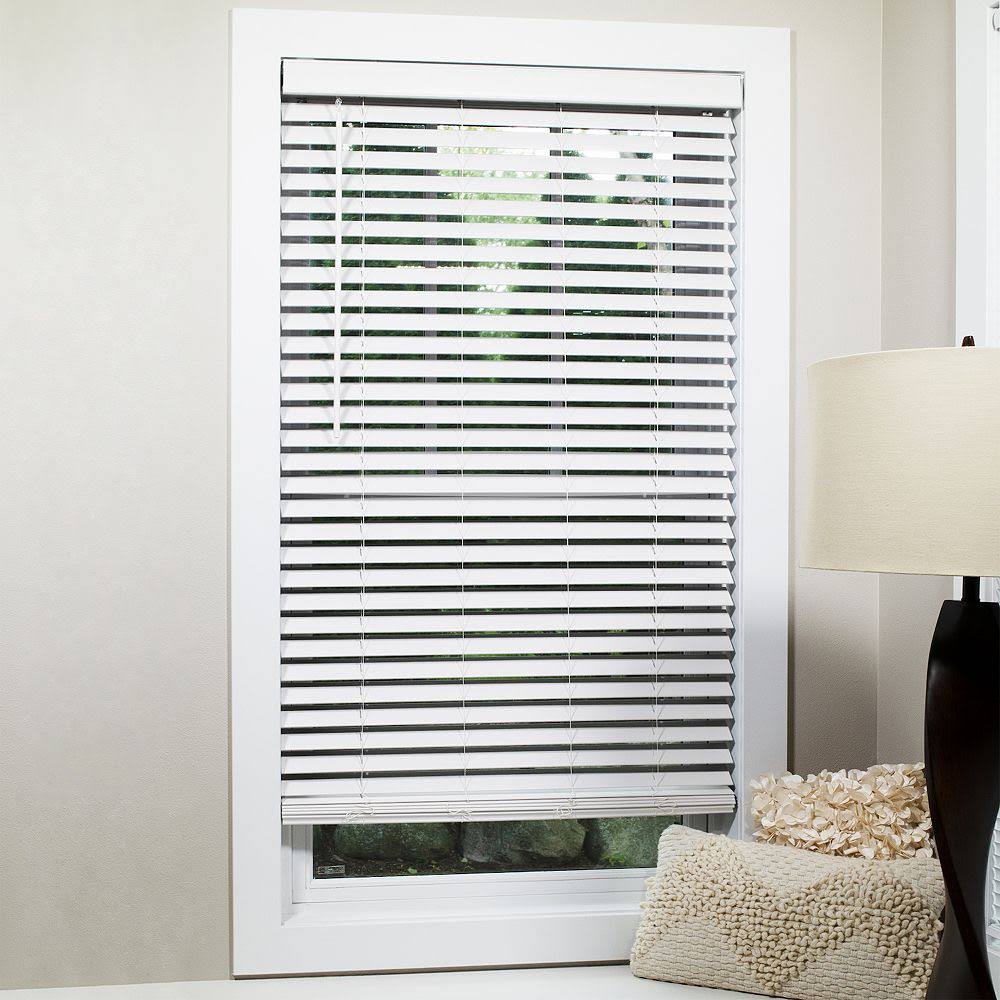White Cordless Flat Slat Blind T22762