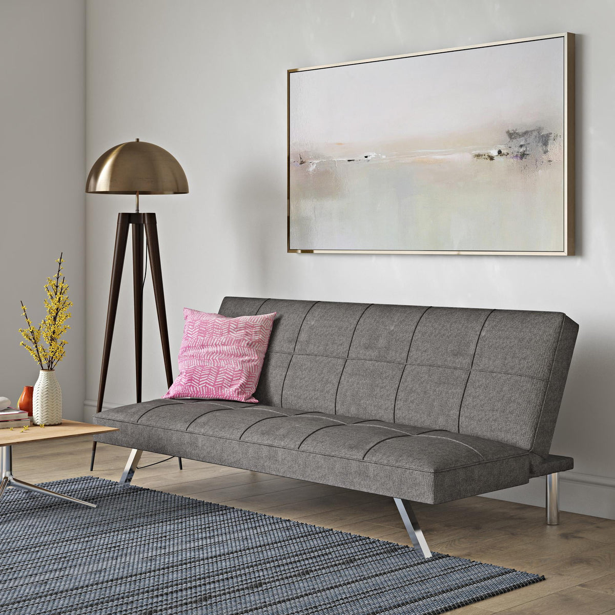 Metal Frame Stainless Leg Futon Sofa Bed C9080