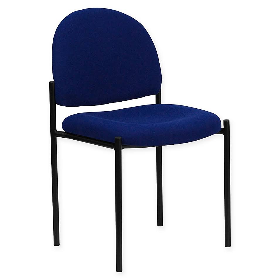 Contoured Upholstered Stacking Chair in Navy R840