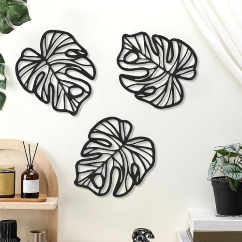 3 Pcs Wooden Palm Leaves Wall Art B11931