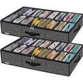 Black Linen-like Underbed Shoe Storage Organizer L64377