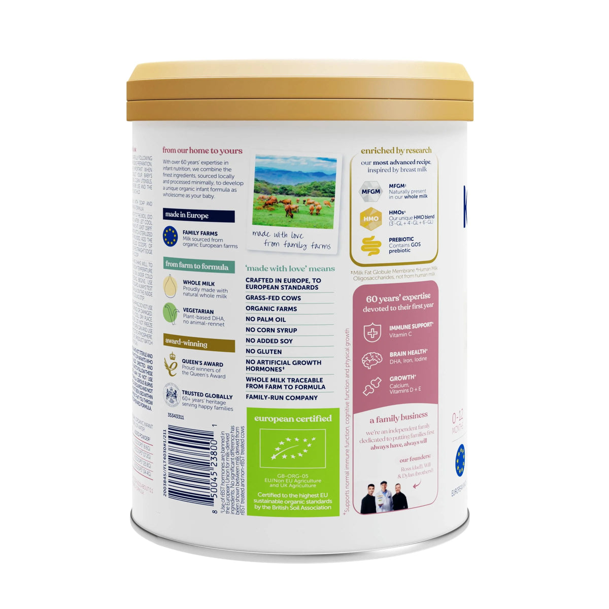 Organic Whole Milk Baby Formula Powder with DHA, 28.2oz N6027