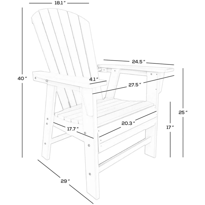 5-Piece Square Table and Adirondack Chair Dining Set X531