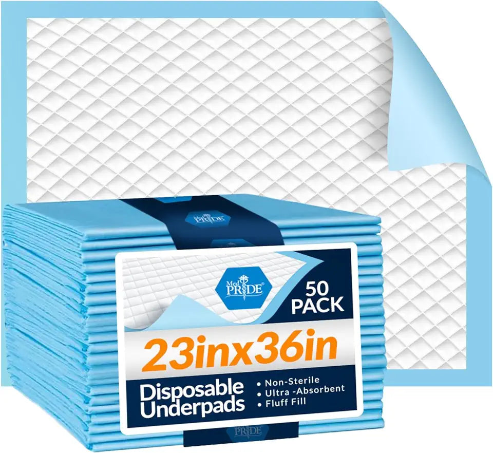 Disposable Underpads 23'' X 36'' 50-Count Super Absorbent Z6847