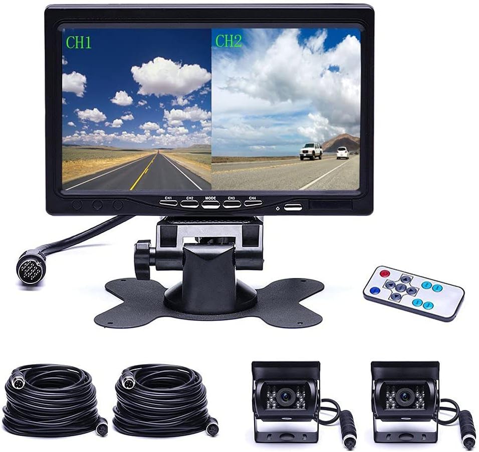 Vehicle Backup Camera 4 Split Monitor 18 IR Night Vision Waterproof Z80592
