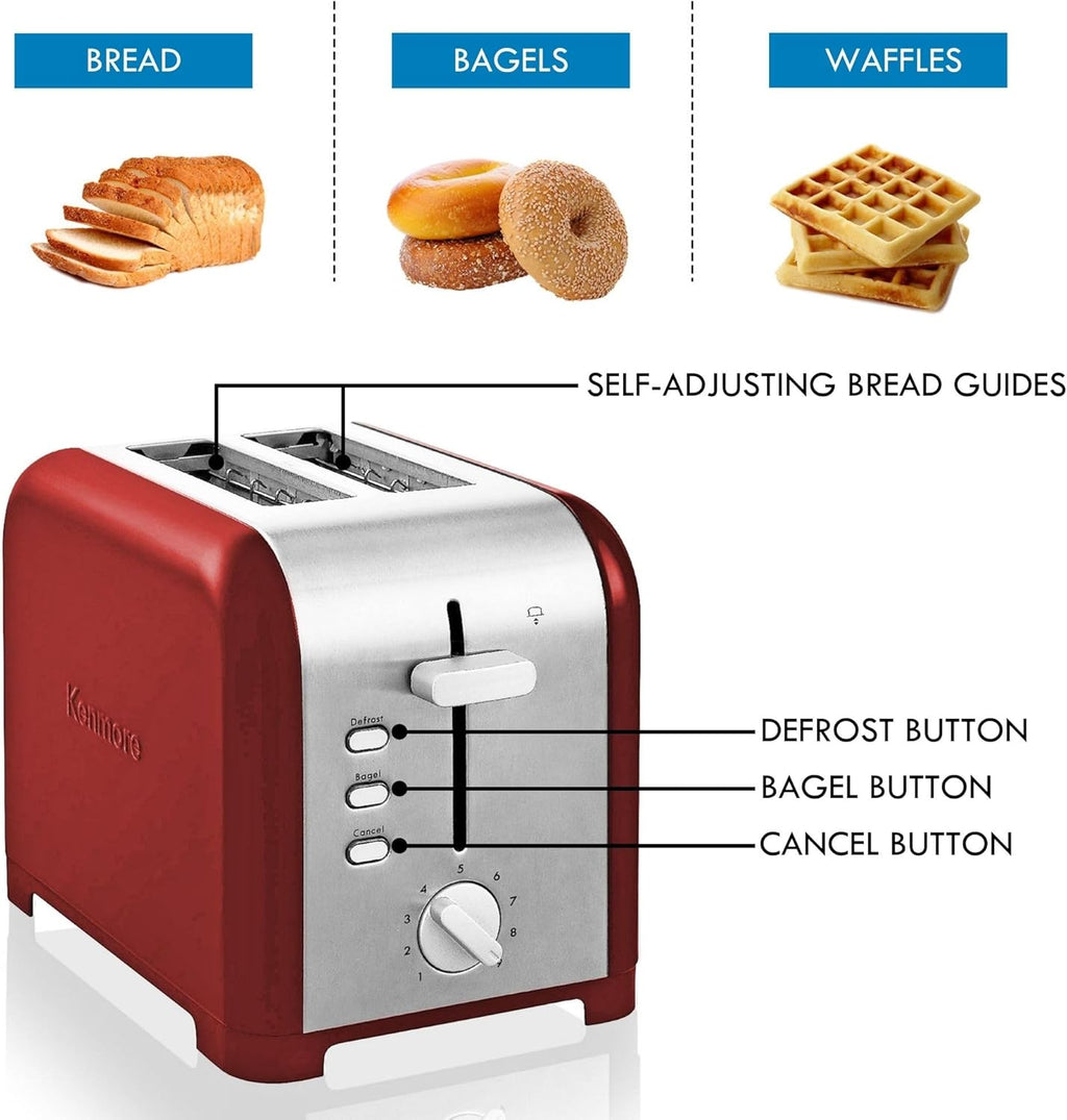 2 Slice Stainless Steel Toaster with Extra Wide Slots X687