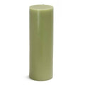 Unscented Sage Green Pillar Candle Set of 24 R572