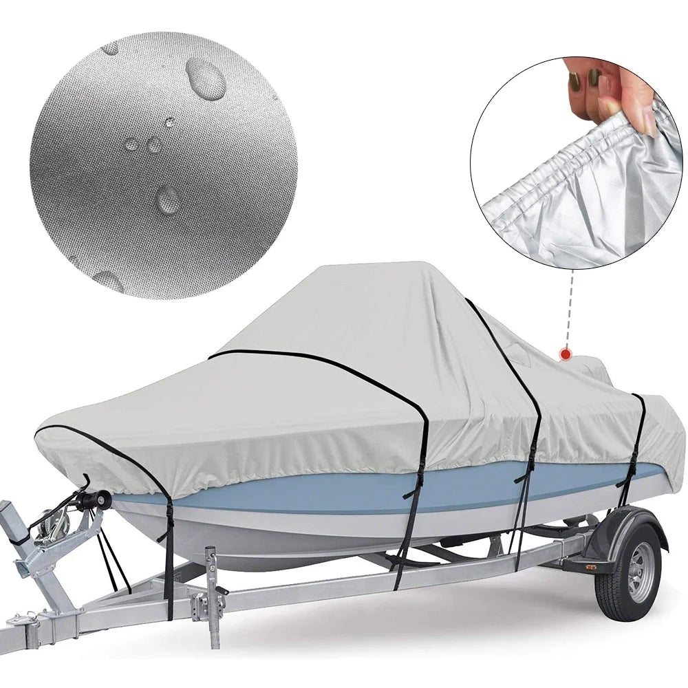 Silver 300D Waterproof Heavy Duty Boat Cover T708082