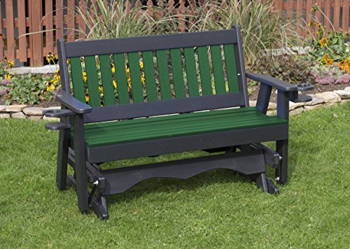 Red Poly Lumber Porch Glider with Cupholder Arms Y270899