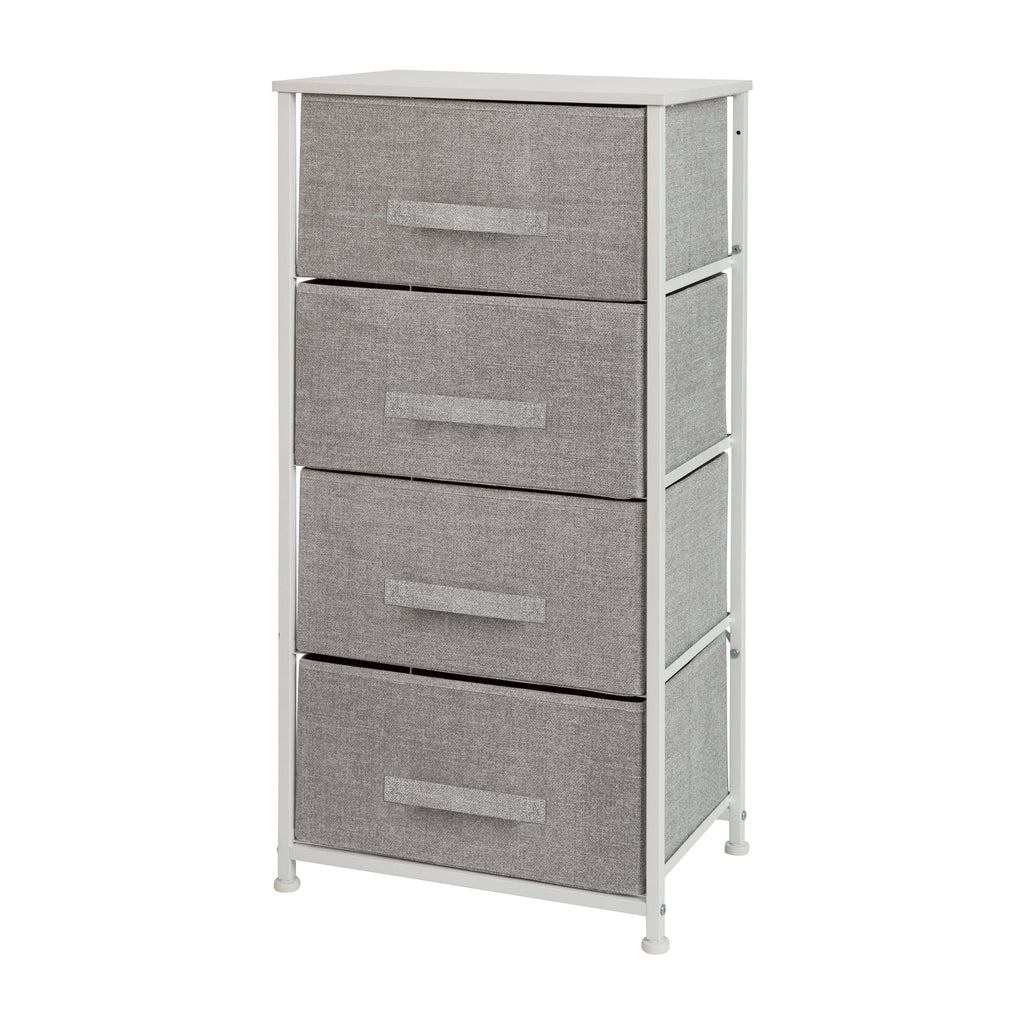 White 4 Drawer Fabric Storage Dresser D385