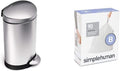 6 litre semi-round step can fingerprint-proof brushed stainless steel X757
