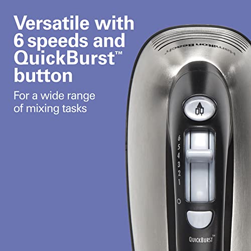 6-Speed Electric Hand Mixer with Storage Case, Brushed Stainless L982785
