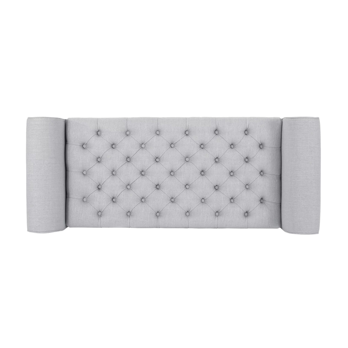 Light Gray and Dark Brown Fabric Storage Ottoman Bench O396