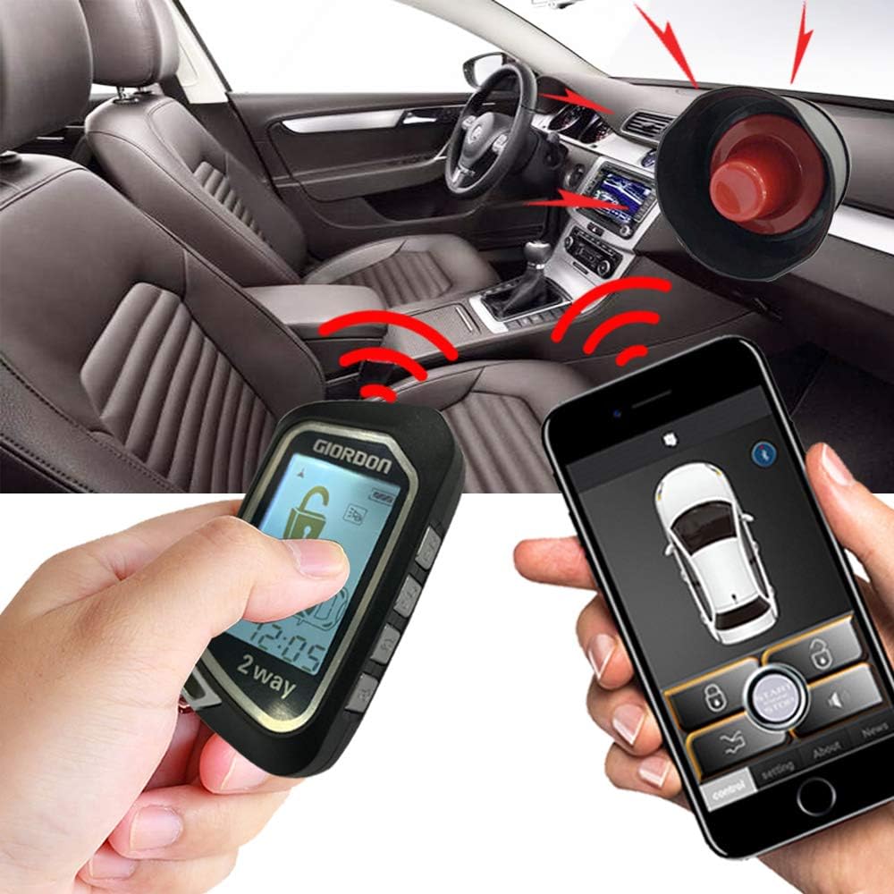 Car Alarm Security System with Remote Start, 1600 Feet Range Y5883