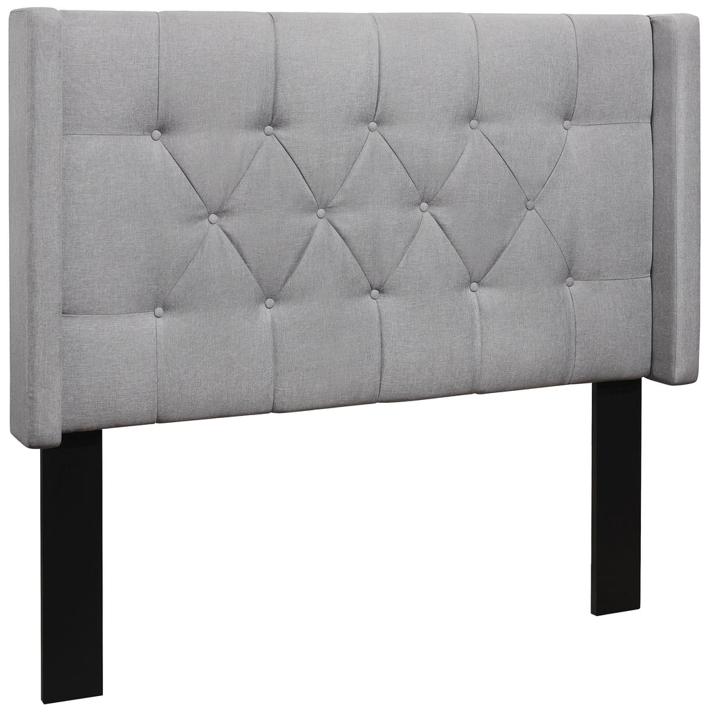 King Light Gray Linen Headboard S111