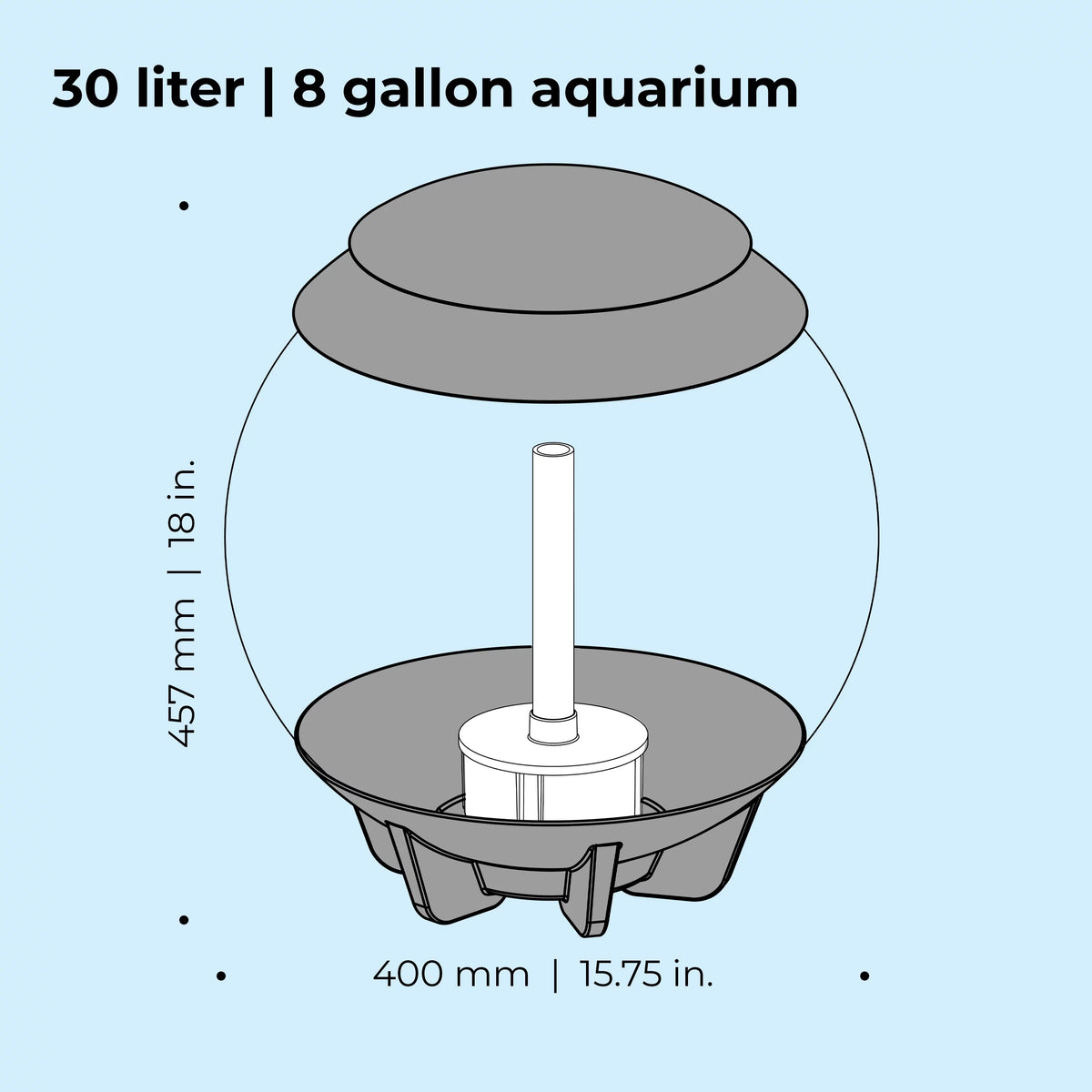 8 gallon Aquarium with MCR Light W1649