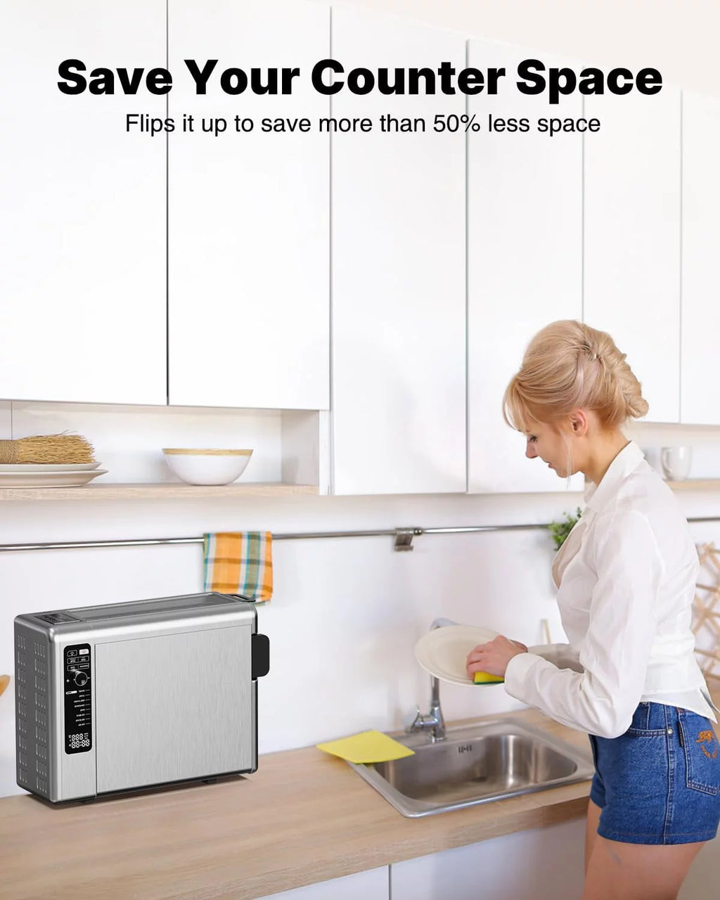 18QT Convection Air Fry Oven and Indoor Grill Combo with 6 Nonstick Accessories B42052