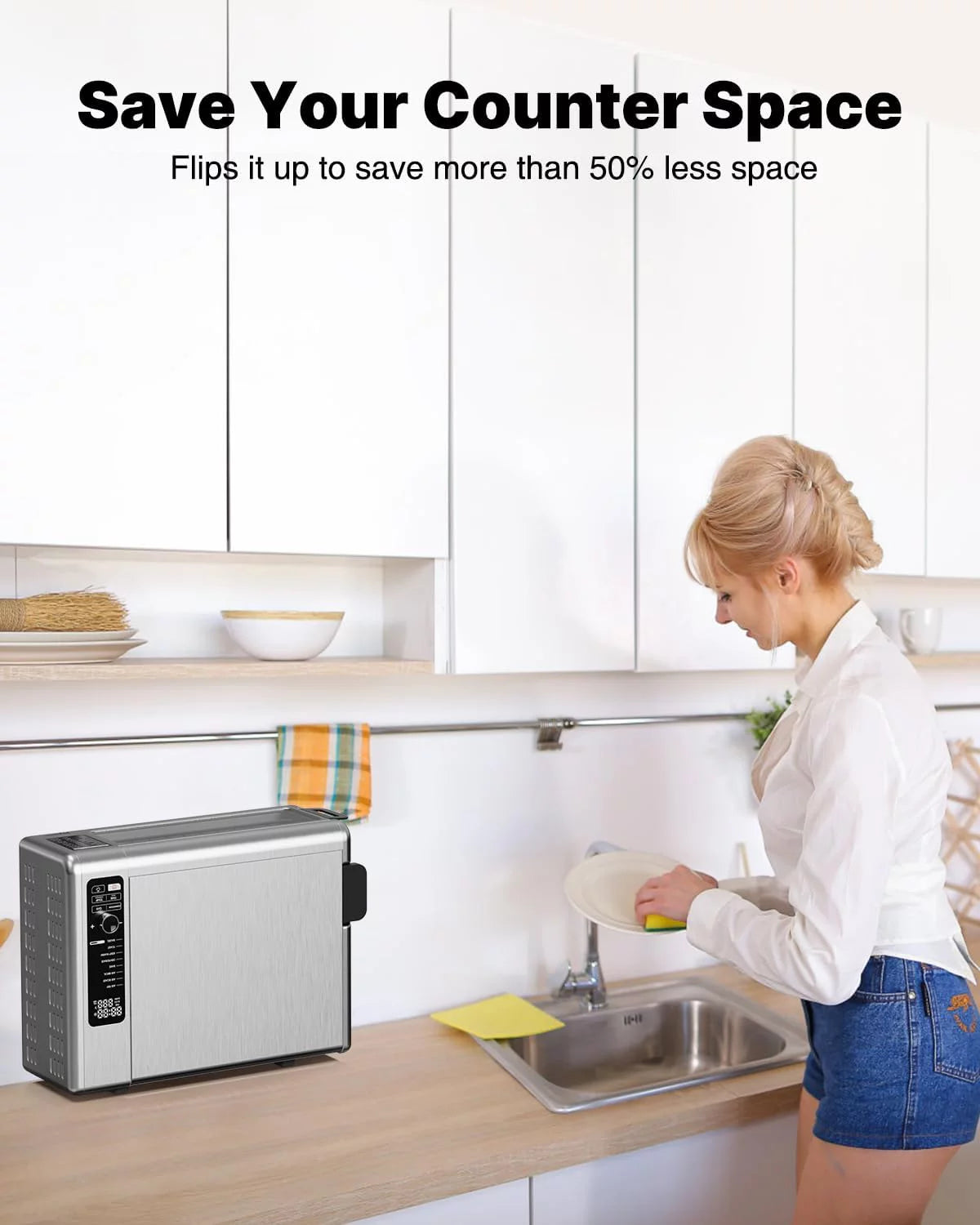 18QT Convection Air Fry Oven and Indoor Grill Combo with 6 Nonstick Accessories B42052
