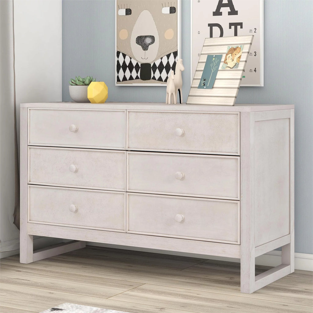 Rustic Wooden 6 Drawer Dresser G993