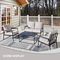 4 Pieces Wicker Outdoor Sectional Sofa with Coffee Table H306
