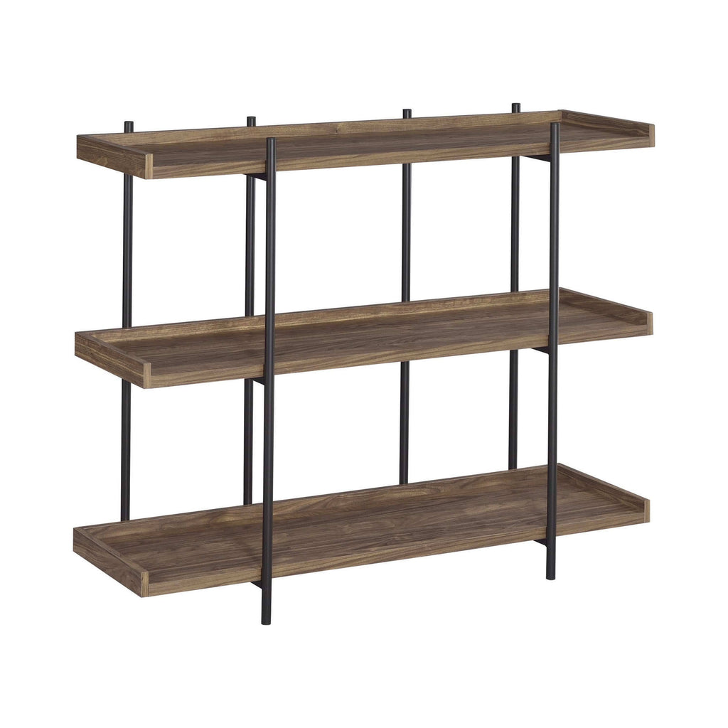 Aged Walnut 3-Shelf Bookcase A62539