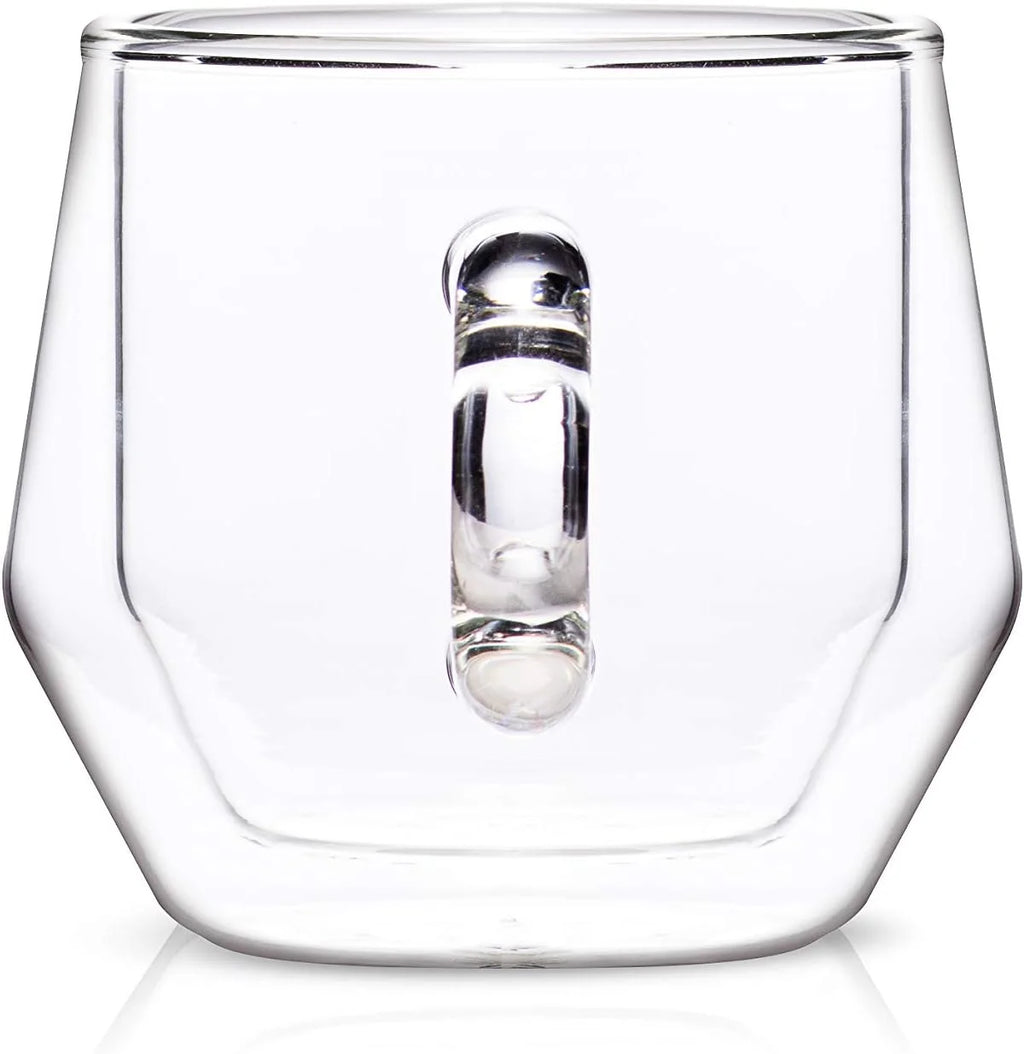 Clear 4Oz Double Walled Glass Espresso Cups with Handles D24058