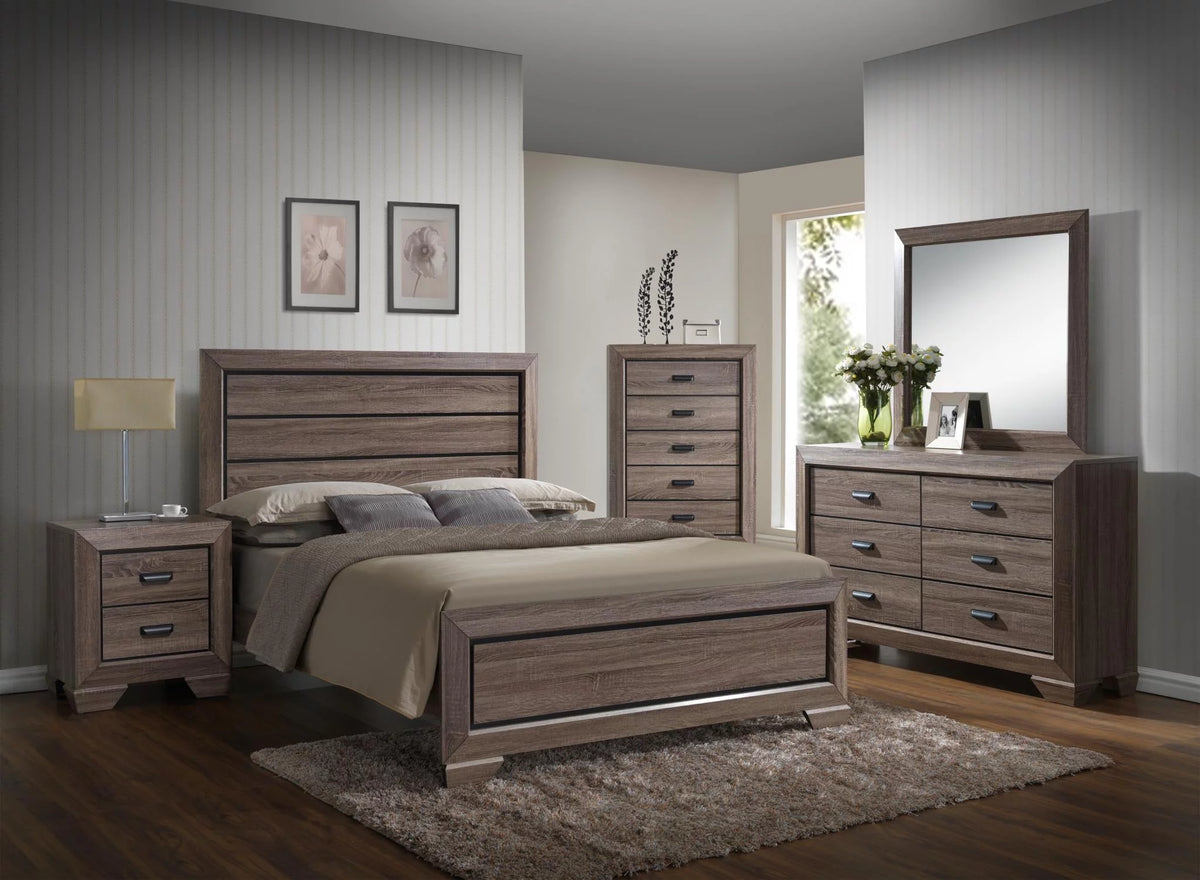Rustic Wooden Brown Queen Bedroom Set S606121