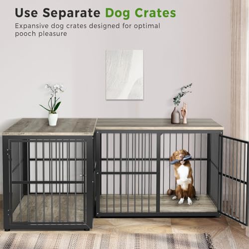 Brown Wooden Dog Crate Furniture TV Stand J454311