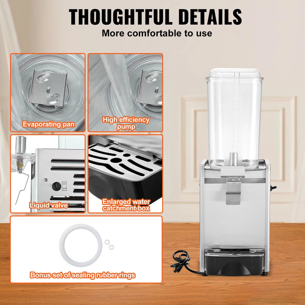 Commercial Beverage Dispenser 18L Stainless Steel F770649