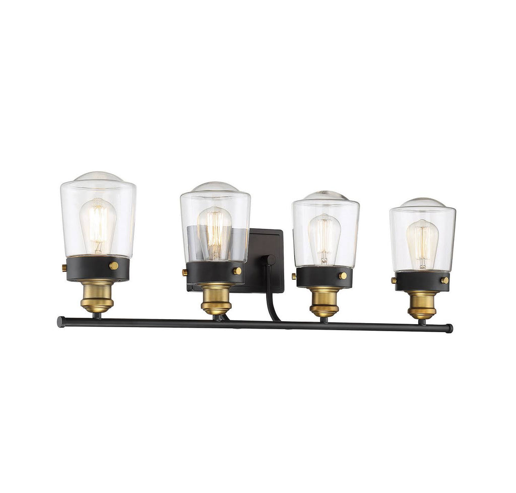 Vintage Black with Warm Brass 4 Light Bath Y875368