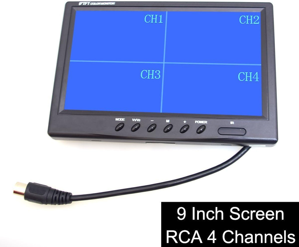 9 TFT LCD Quad Split Monitor with Remote Control P117