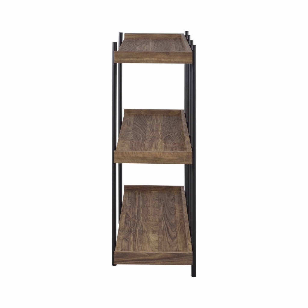 Aged Walnut 3-Shelf Bookcase A62539