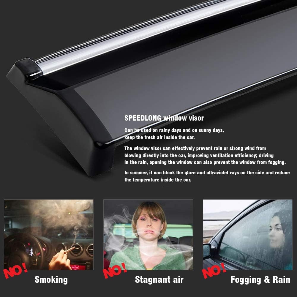 Car Window Visor Vent Shade Deflector Sun Rain Guards Q309