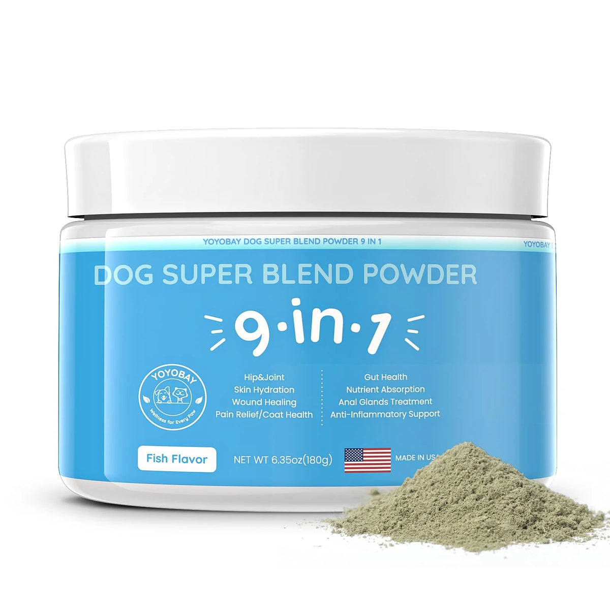 Dog Supplements Powder 9 in 1 6.35oz Fish Flavor B773760