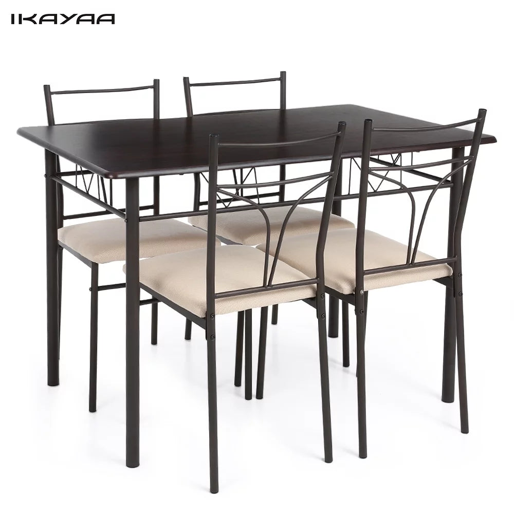 5-Piece Wood & Metal Dining Set U2120