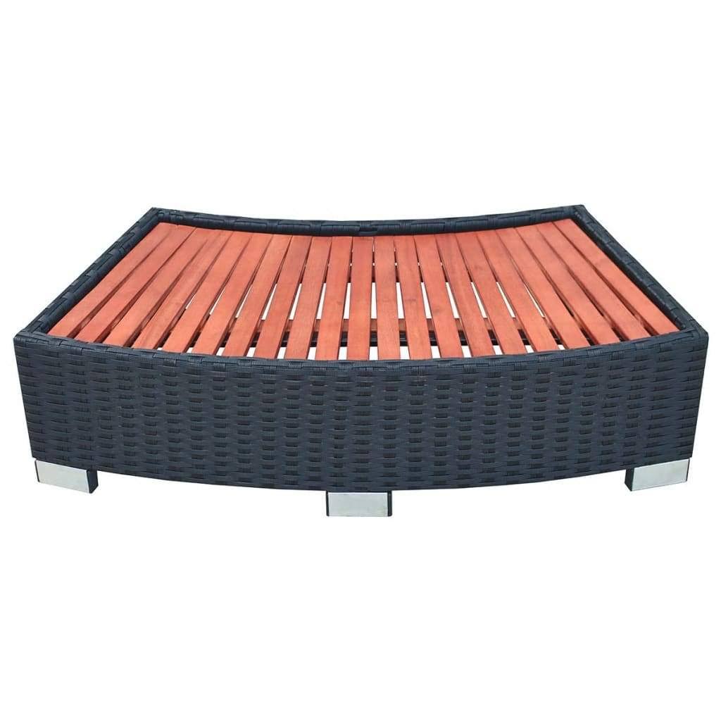 Gray Poly Rattan Spa Step S47816