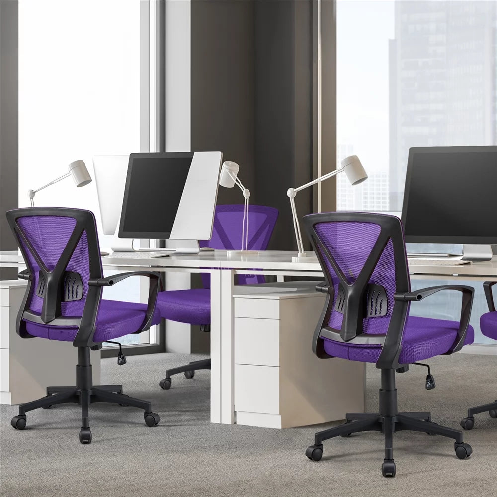 Purple Adjustable Mesh Mid Back Office Chair Set of 2 S511357