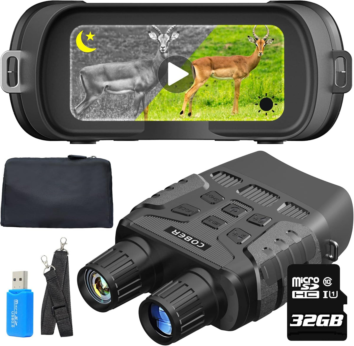 Night Vision Goggles Binoculars with 32 GB Memory Card B61110