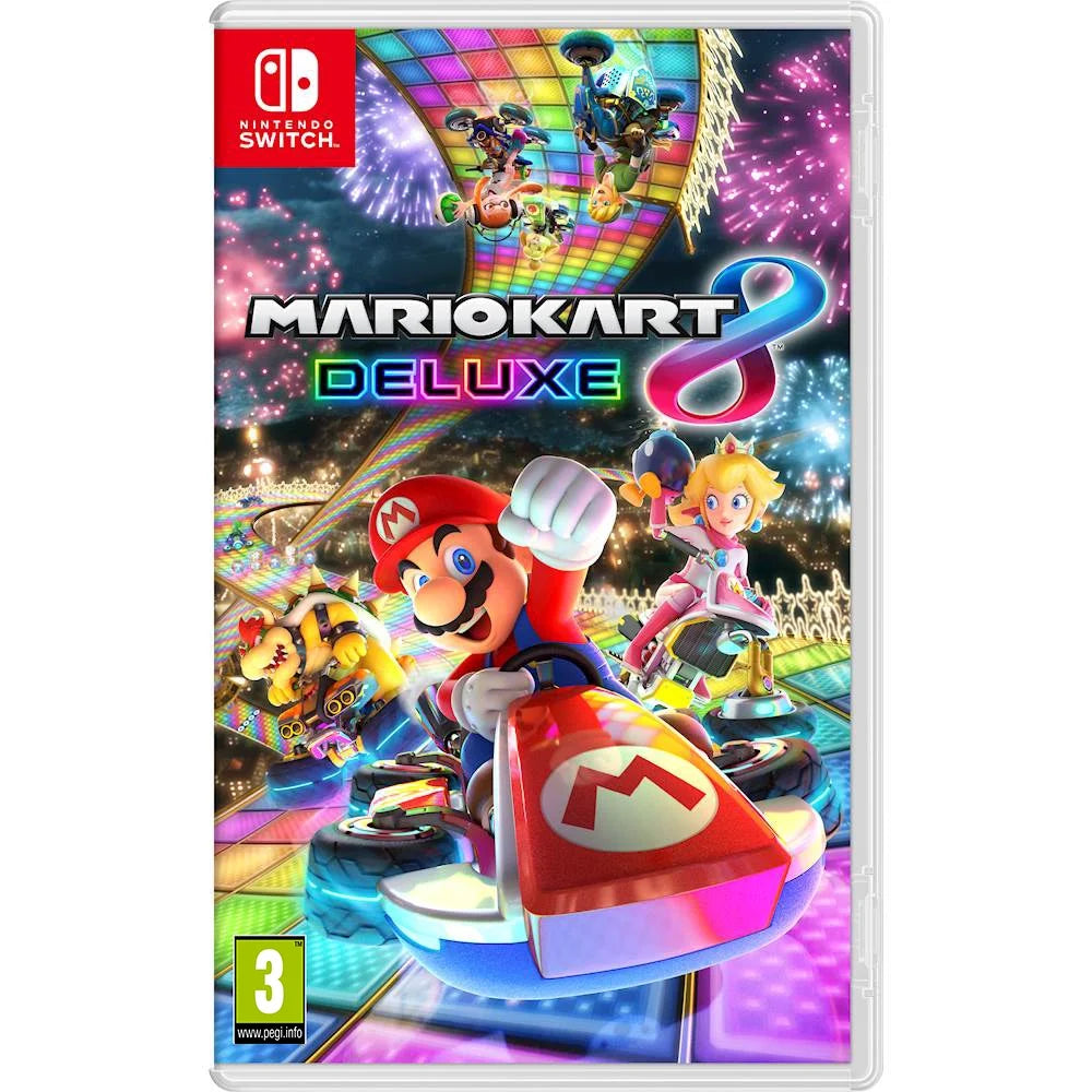 Coral Nintendo Switch Lite Console with Mario Kart 8 Deluxe, Protective Case, Screen Protector and Screen Cleaning Cloth Bundle Q25000