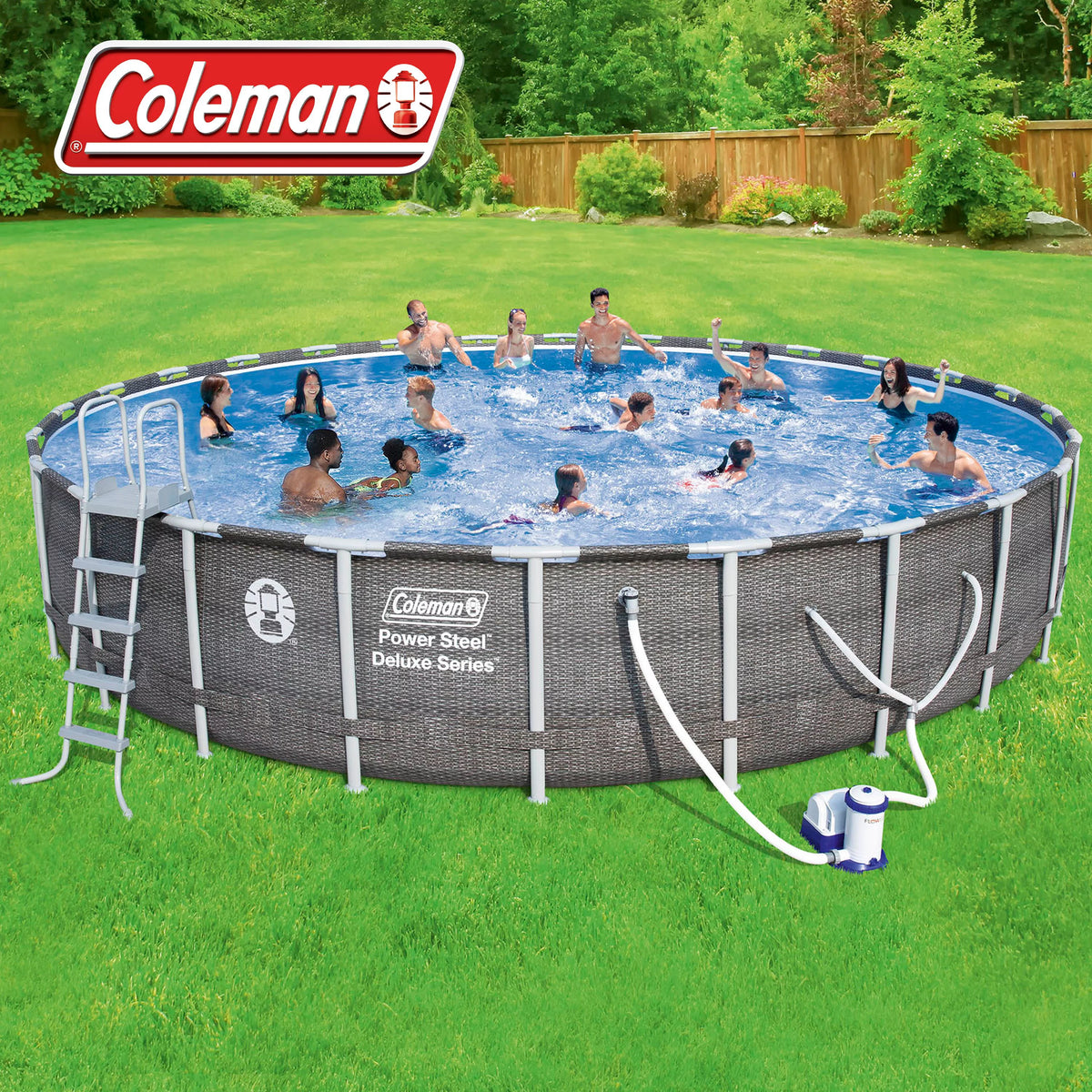 Power Steel Pool Set with Pump, Ladder and Cover S521
