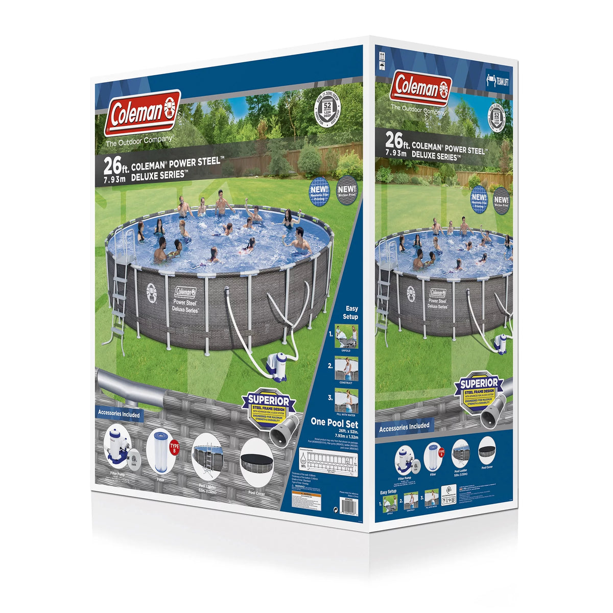 Power Steel Pool Set with Pump, Ladder and Cover S521