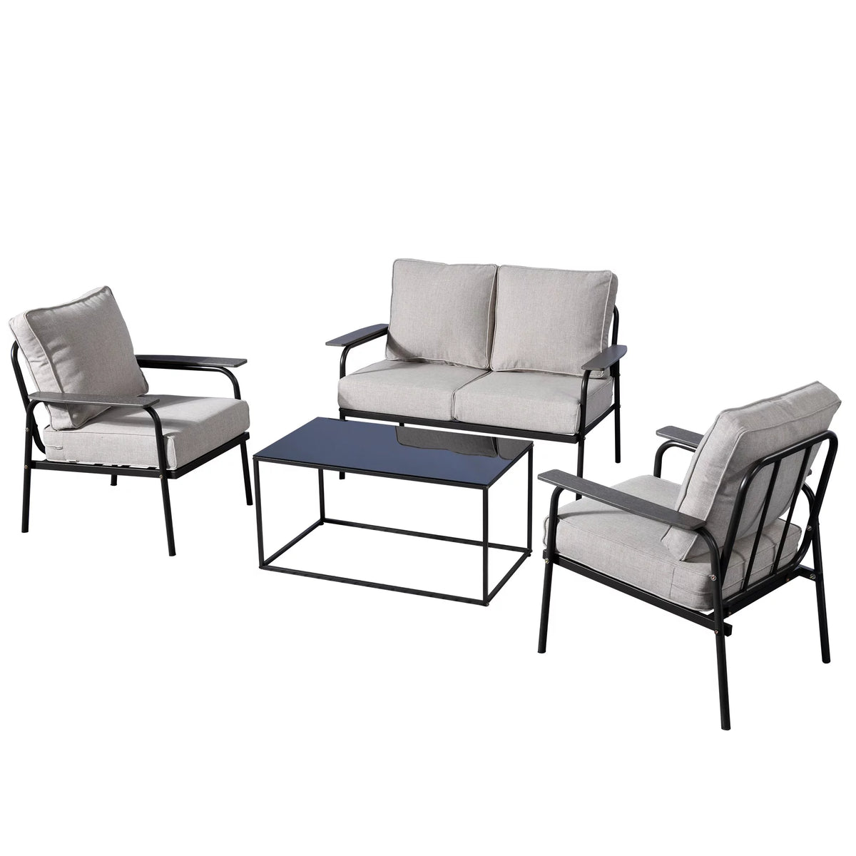 4 Pieces Wicker Outdoor Sectional Sofa with Coffee Table H306