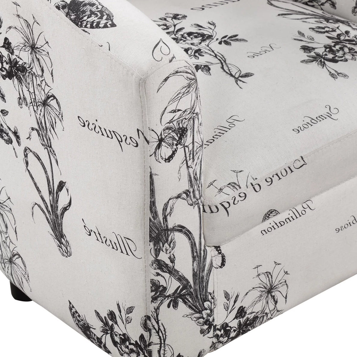 Botanical Print Accent Chair with Ottoman J730