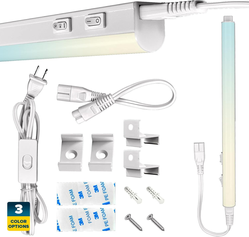 34 Inch LED Under Cabinet Light Kit, Plug in, Linkable, 3 Color Option, 12W, 1200 Lumens W658