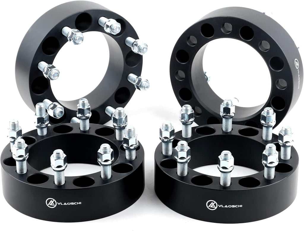 Black Forged 8x170 to 8x180 Wheel Adapters 2 Inch with 14x2 Studs Pack of 4 X54341
