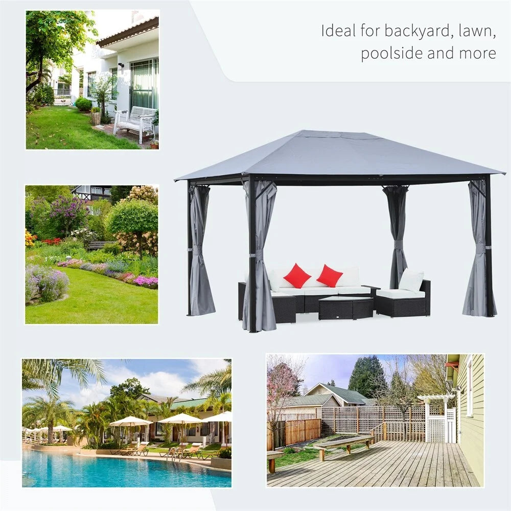 Aluminum Frame Outdoor Gazebo with Netting A49095