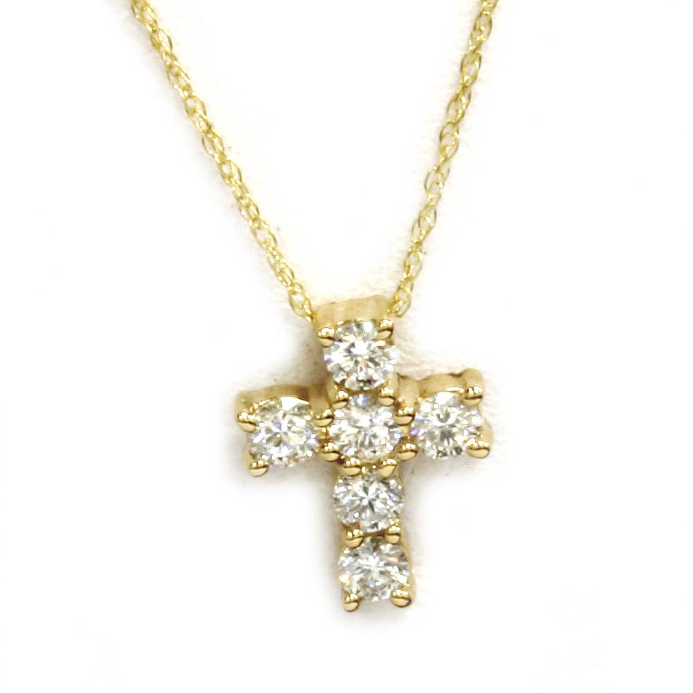 1/2CT Diamond Petite Cross & Chain P670